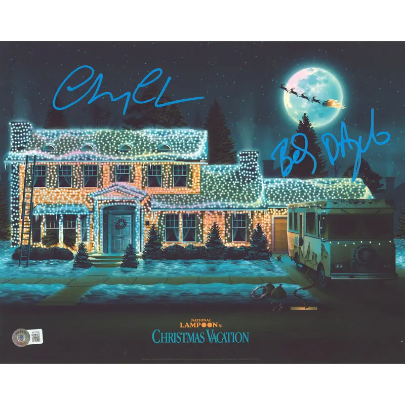 Chevy Chase & Beverly D'Angelo Christmas Vacation Signed 11x14 Photo BAS W772330
