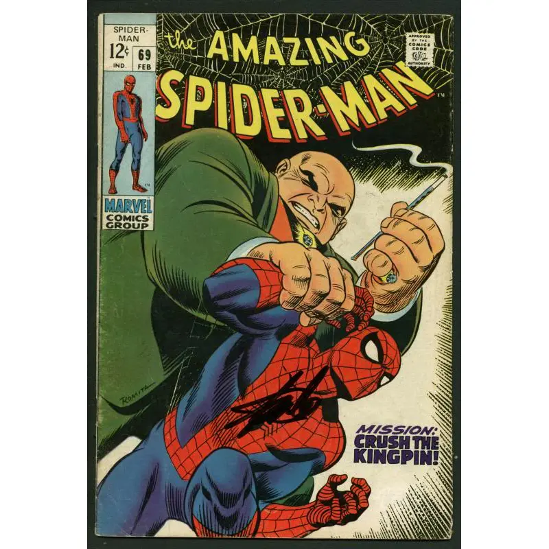 Stan Lee Signed Amazing Spider-Man #69 Comic Book Crush The Kingpin PSA #W18608