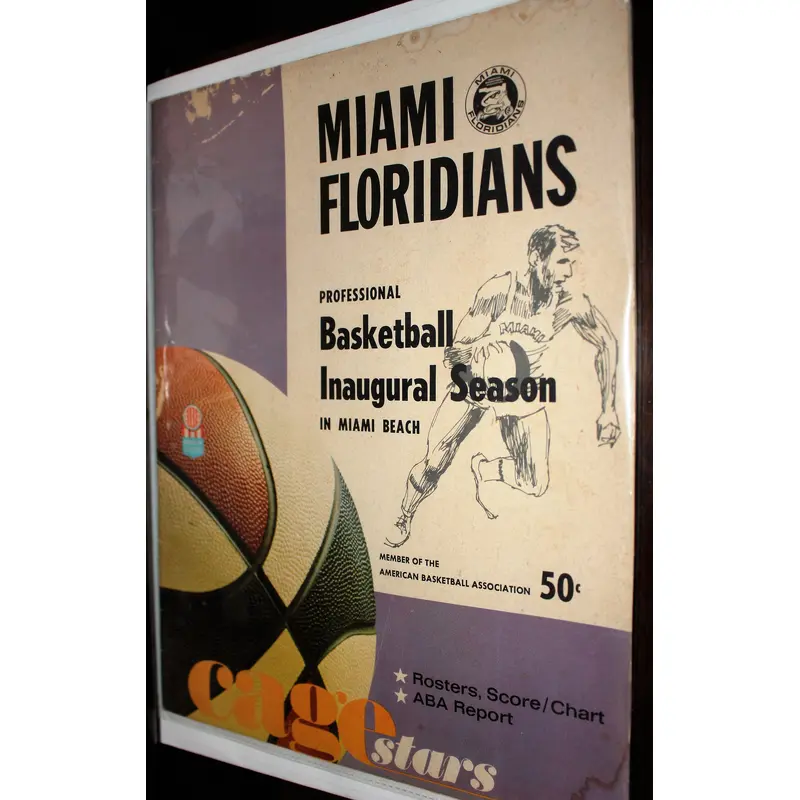 1968-69 Indiana Pacers vs Miami Floridians ABA Basketball Program