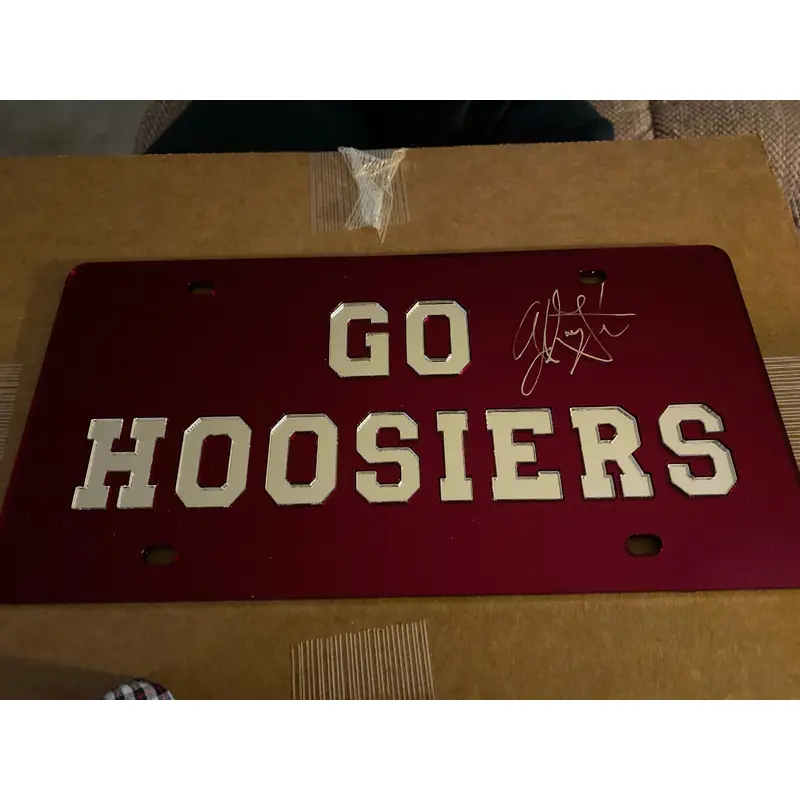AJ Guyton Autographed Indiana University License Plate
