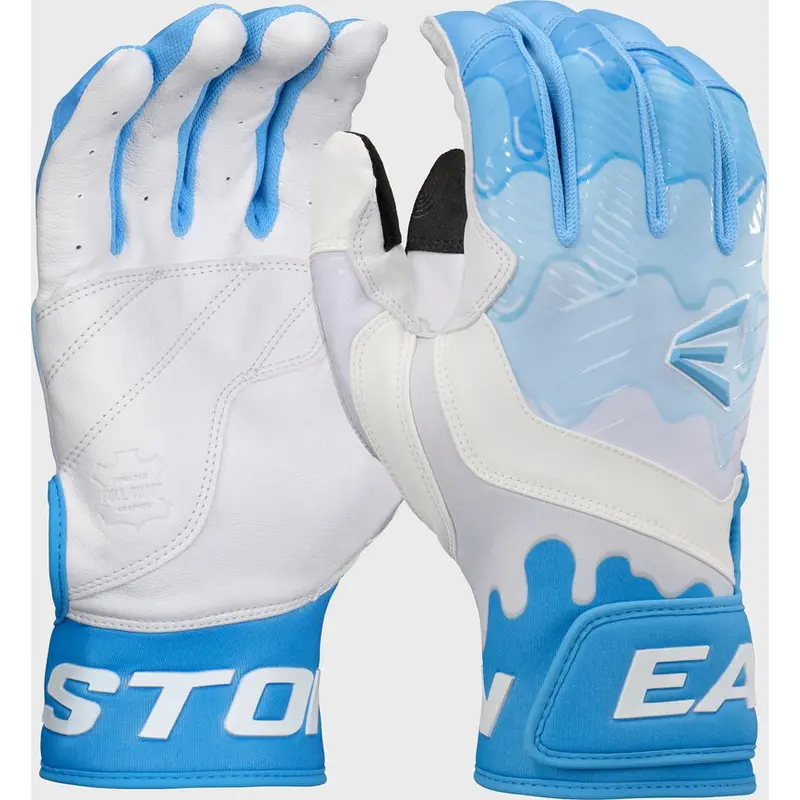 Easton Walk-Off Ethos Drip Baseball Batting Gloves - White/Blue