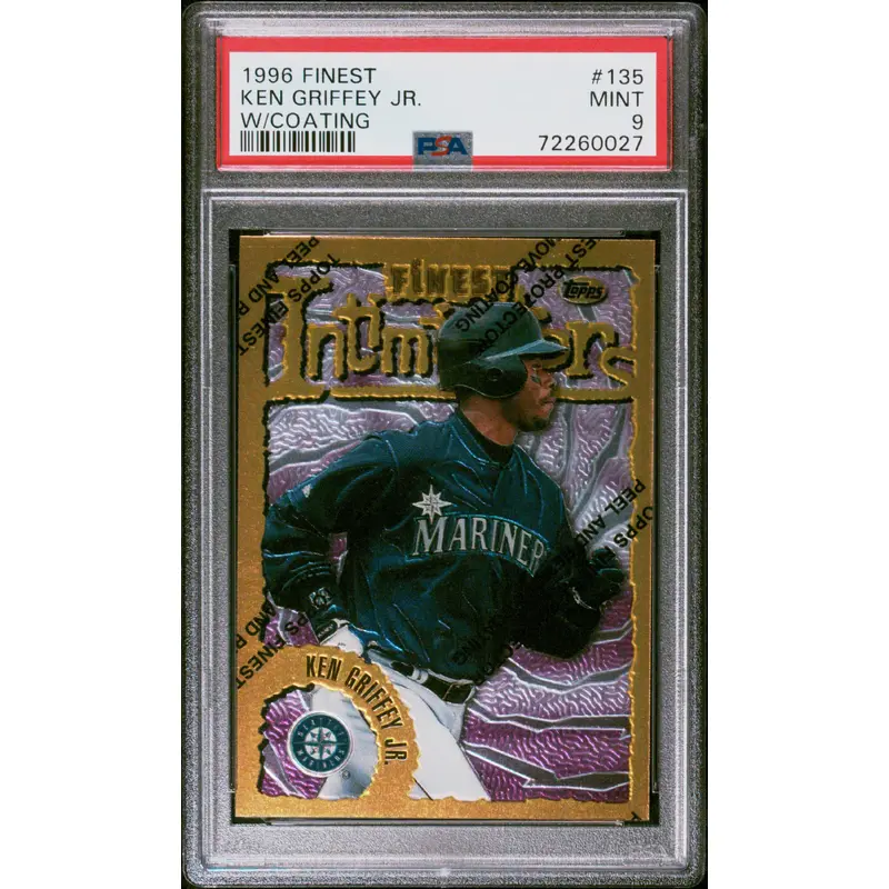 Ken Griffey Jr. 1996 Topps Finest #135 with Coating PSA 9 Mint