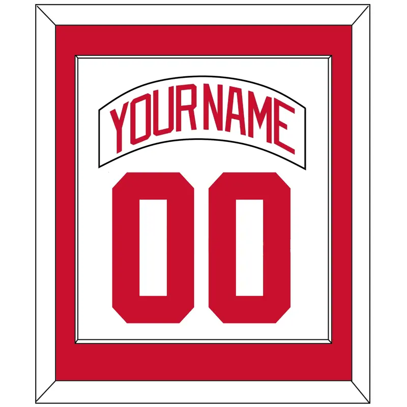 Detroit Nameplate & Number (Back) Combined - Home White (1997-2007) - Single Mat 1