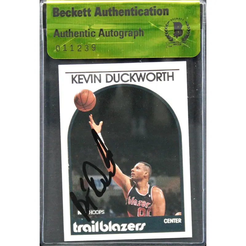 Blazers Kevin Duckworth Authentic Signed 1989 NBA Hoops #103 Card BAS #11239