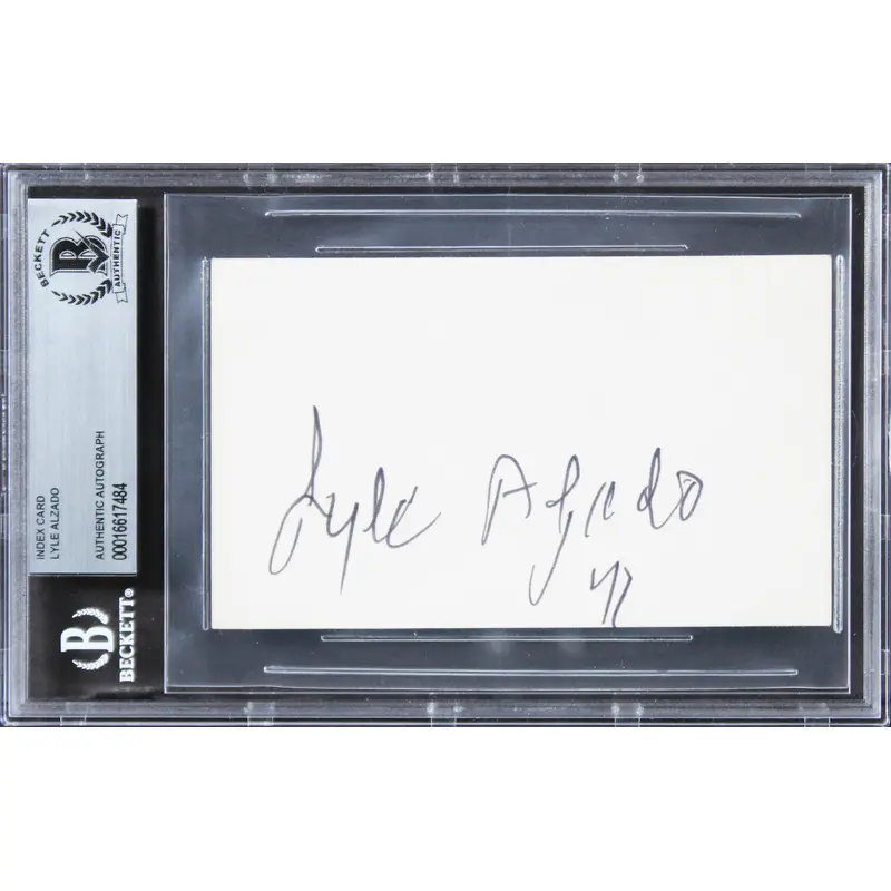 Raiders Lyle Alzado Authentic Signed 3x5 Index Card Autographed BAS Slabbed 3