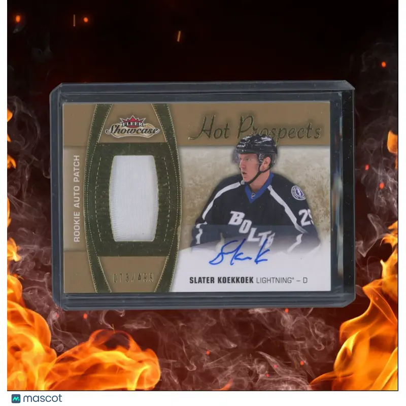 2015-16 Fleer Showcase Slater Koekkoek Hot Prospects Jersey Rookie Auto 073/499