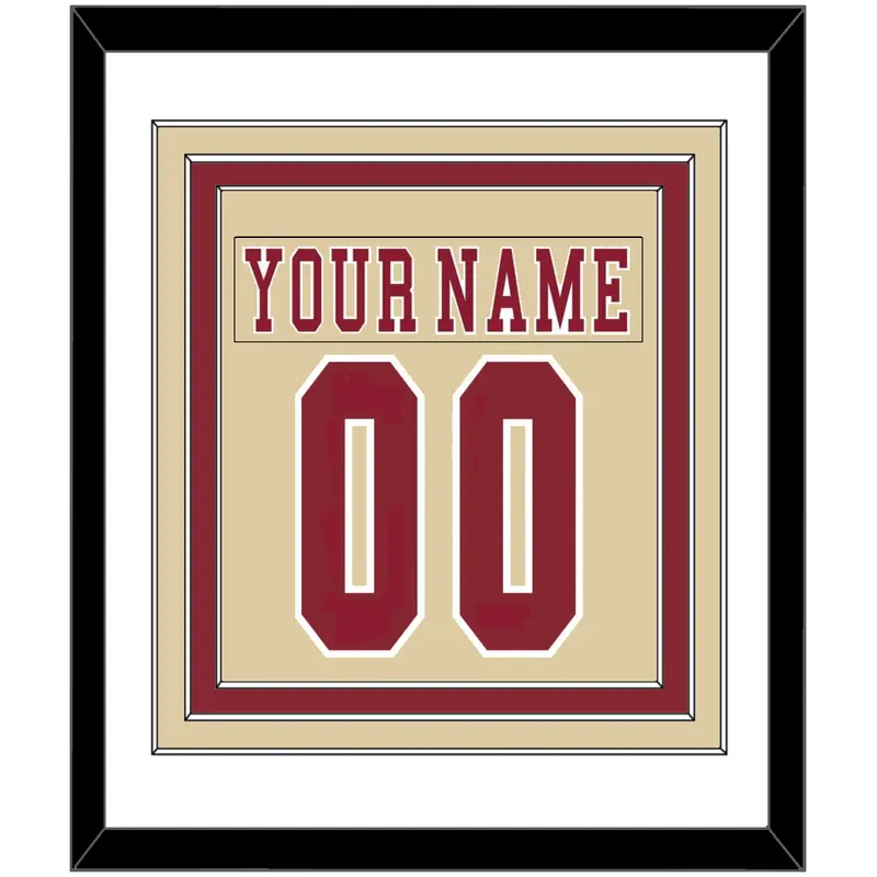 Boston College Nameplate & Number (Back) Combined - Alternate Gold - Triple Mat 1