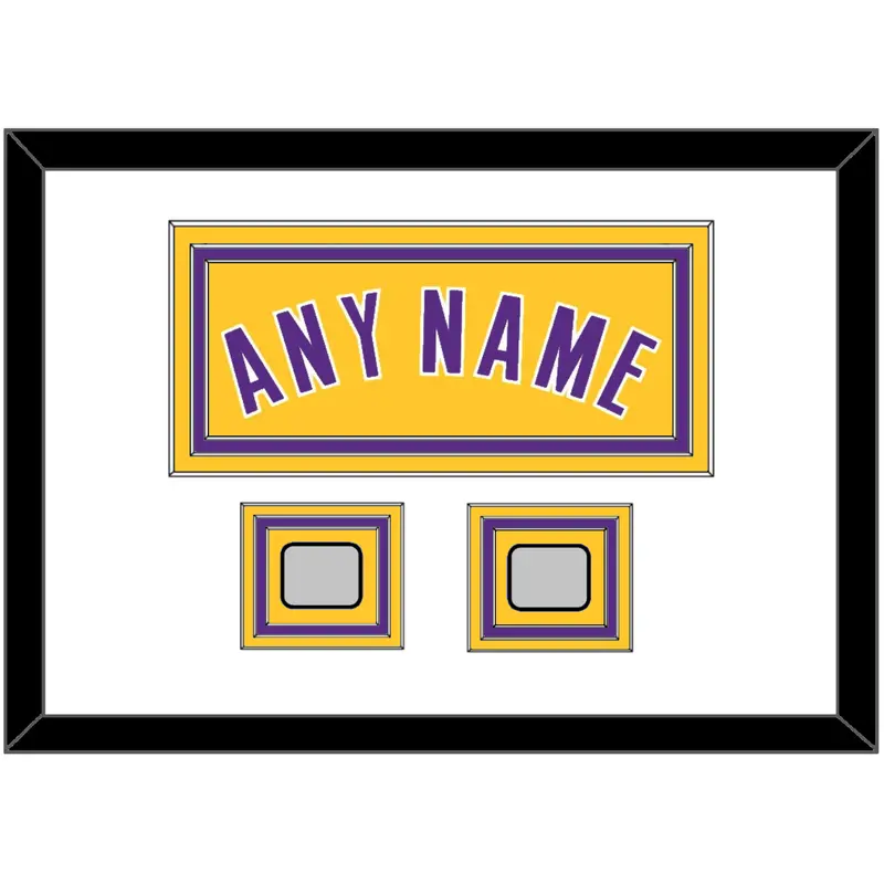 Los Angeles Name & 2 Champions Patches - Home Yellow (1999-2018) - Triple Mat 1
