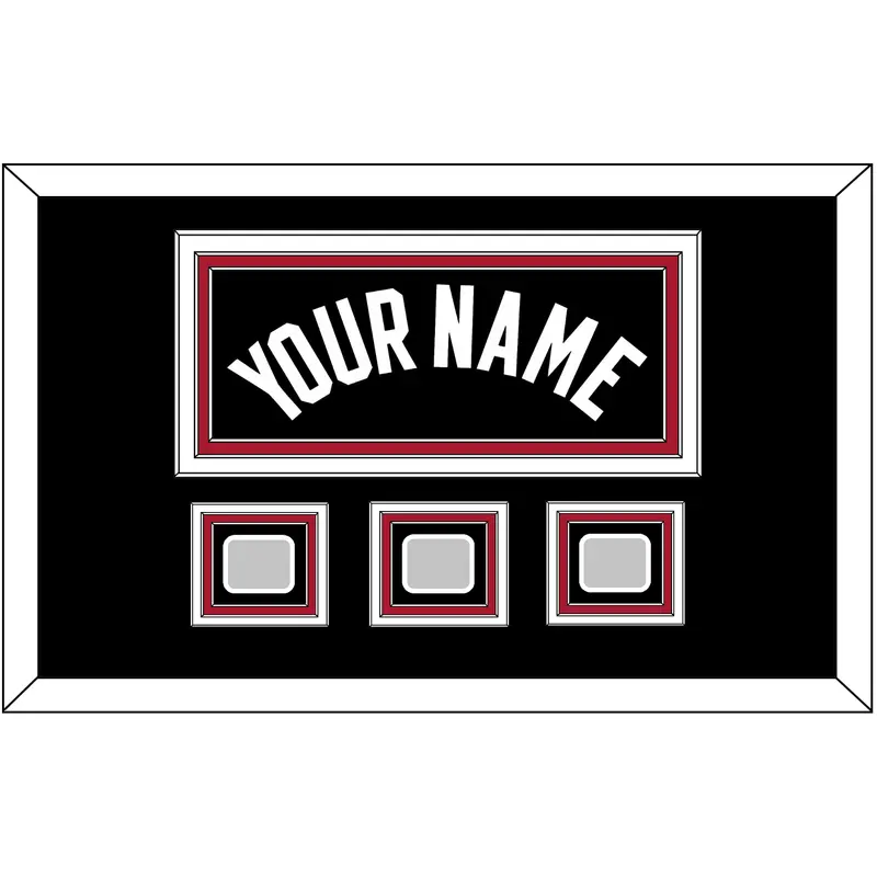 Miami Name & 3 Finals Patches - Road Black (1999-2008) - Triple Mat 3