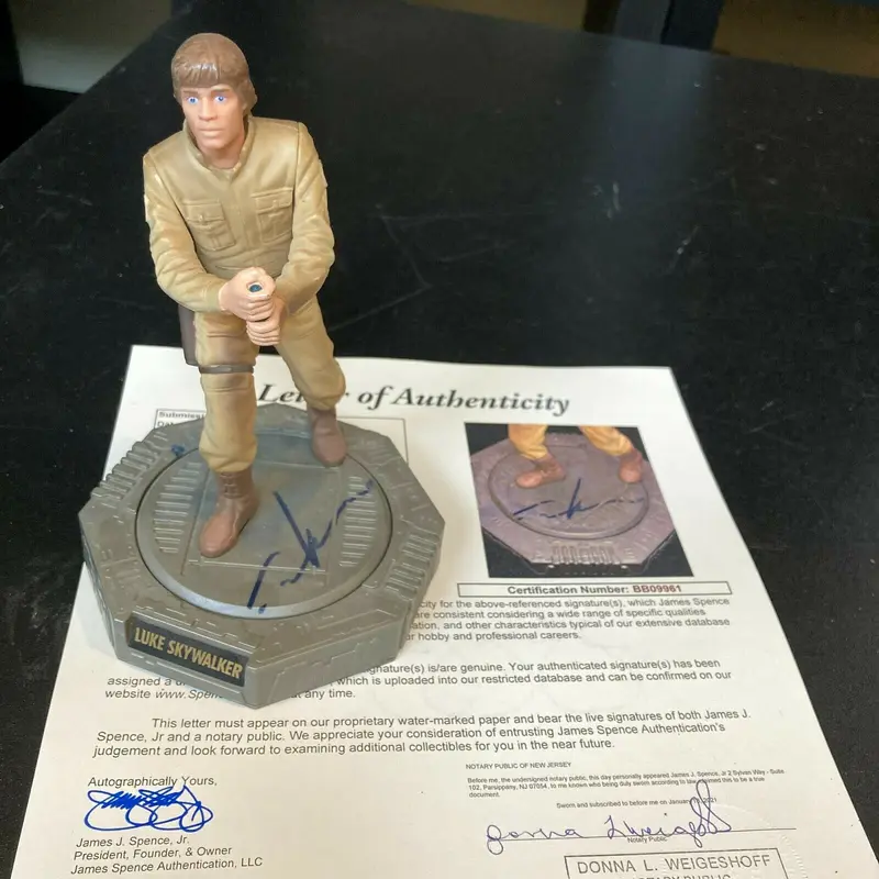 George Lucas Signed Luke Skywalker Star Wars Action Figure WIth JSA COA