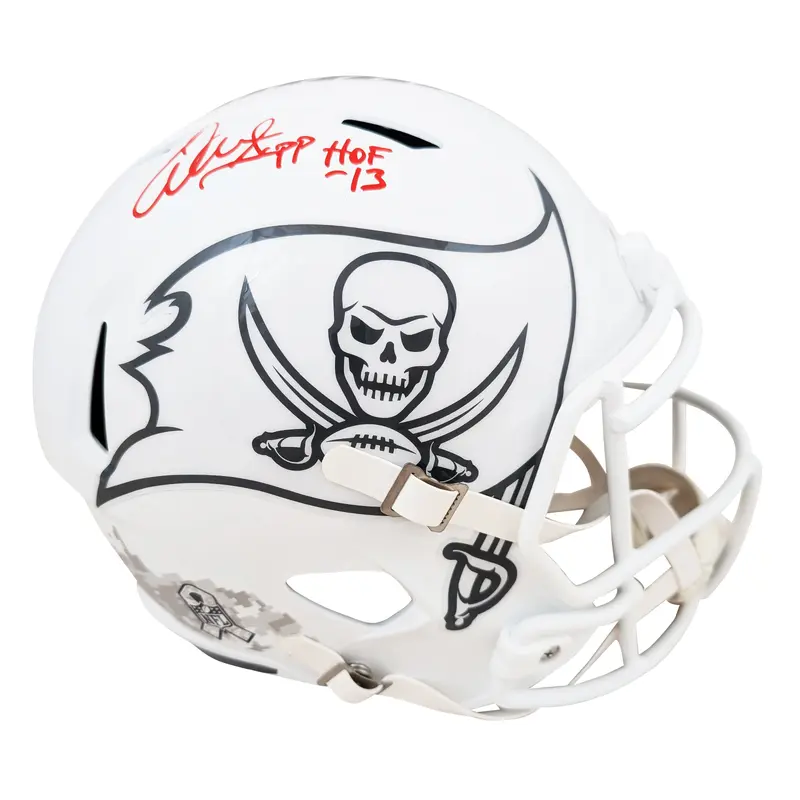 Buccaneers Warren Sapp "HOF 13" Signed STS III Full Size Speed Rep Helmet BAS W