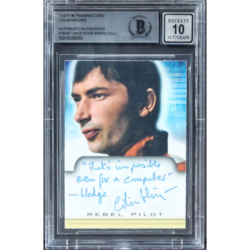 Colin Higgins Star Wars W/ Insc Authentic Signed Custom Card Auto 10! BAS Slab