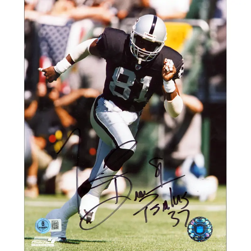 Raiders Tim Brown "Psalms 37" Authentic Signed 8x10 Photo BAS #BP50716