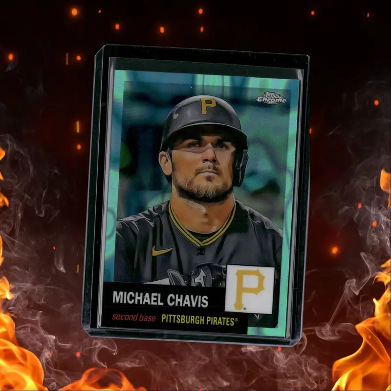 2022 Topps Chrome Platinum Anniversary Michael Chavis Aqua Wave Refractor