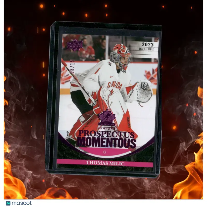 2023-24 UD Team Canada Juniors Thomas Milic Pink Prospectus Momentous 08/15