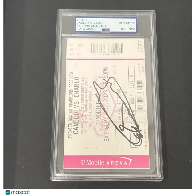 Canelo Alvarez Signed Boxing Ticket PSA AUTO 10 Slabbed
