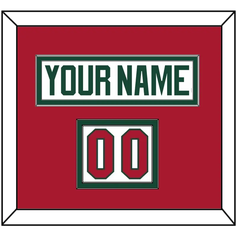 Minnesota Nameplate & Number (Shoulder) - Road White - Double Mat 4