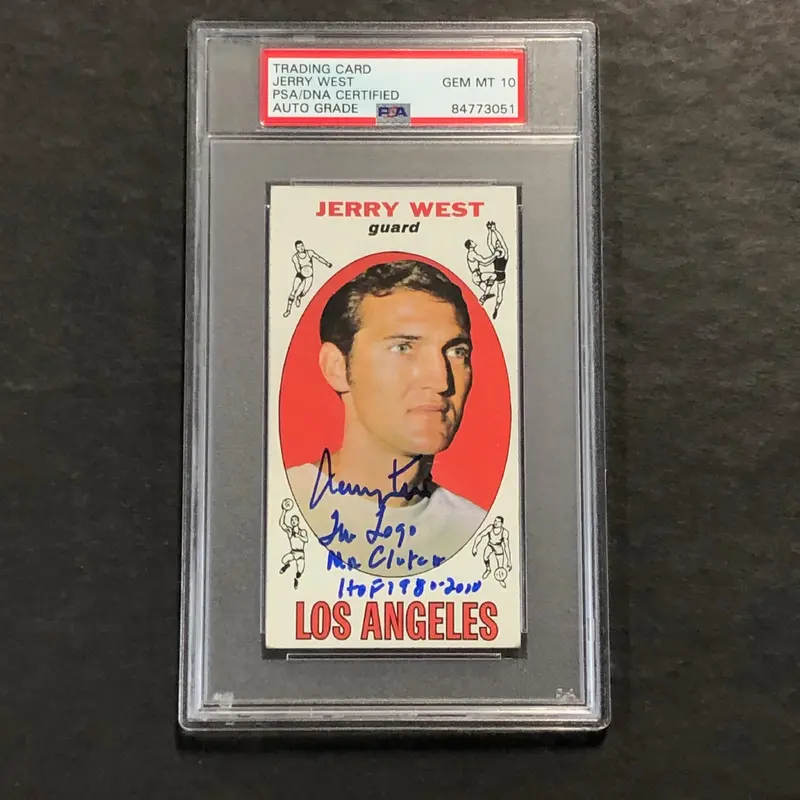1969-70 Topps #90 Jerry West Signed Card Auto Grade 10 PSA Slabbed Lakers Inscribed