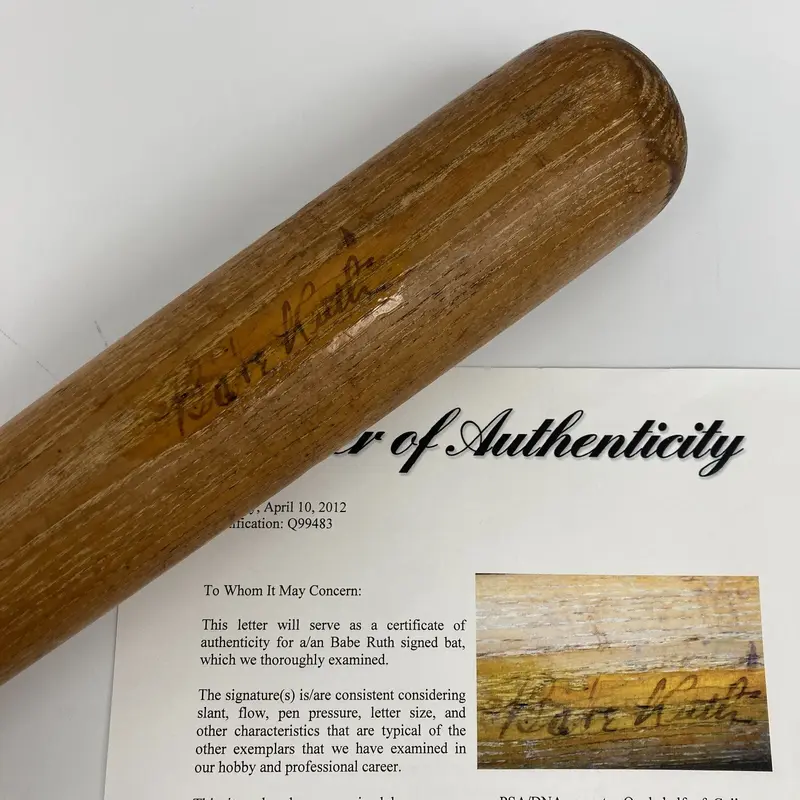 Babe Ruth Signed Autographed 1930's Game Used Baseball Bat PSA DNA COA