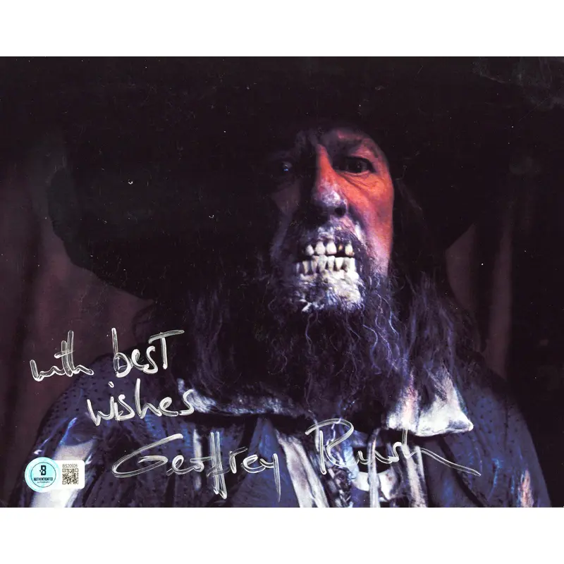 Geoffrey Rush Pirates Caribbean "With Best Wishes" Signed 8x10 Photo BAS BS20928