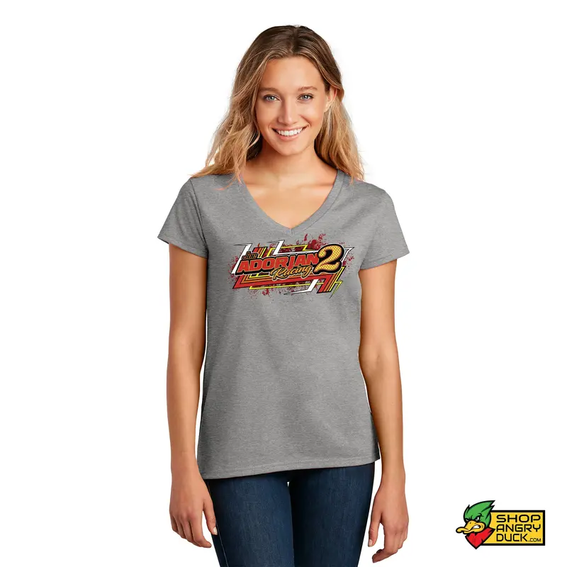 Joe Adorjan Racing Illustrated Ladies V-Neck T-shirt