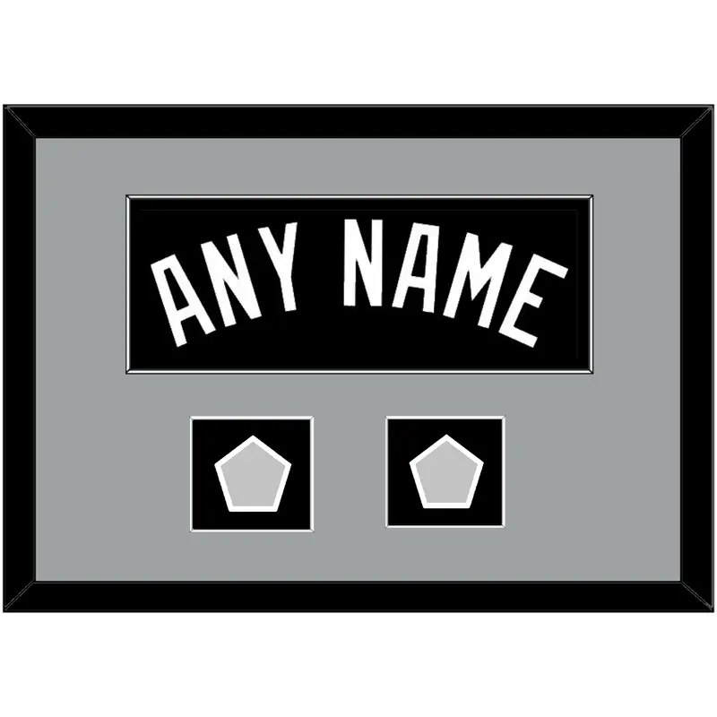 San Antonio Name With 2 Champions Banner Patches - Road Black (1989-2002) - Single Mat 3