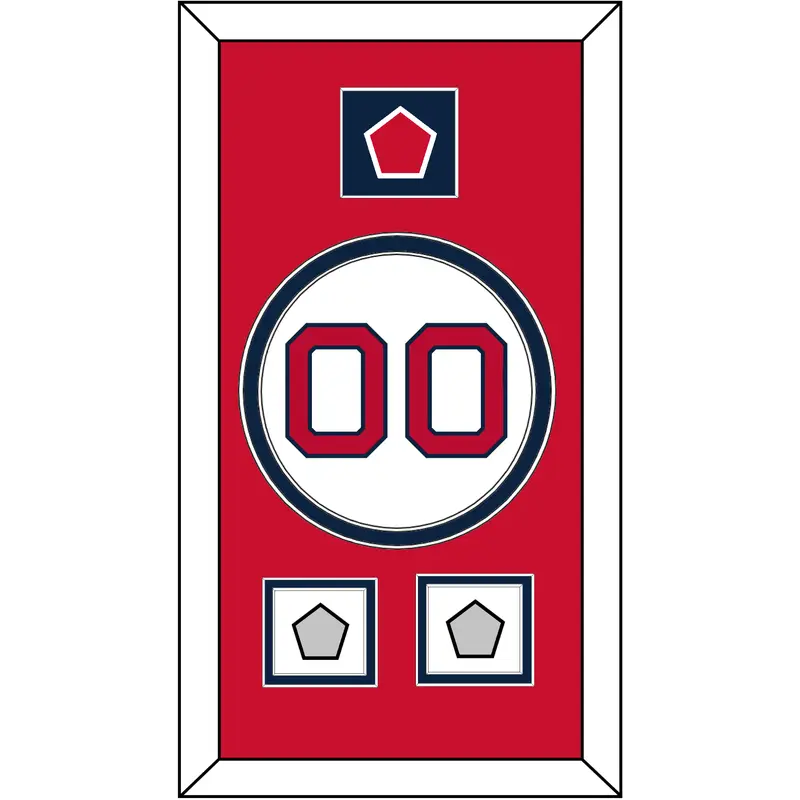 Boston Number, B Logo Hat Patch & 2 World Series Jersey Patches - Home White - Double Mat 2