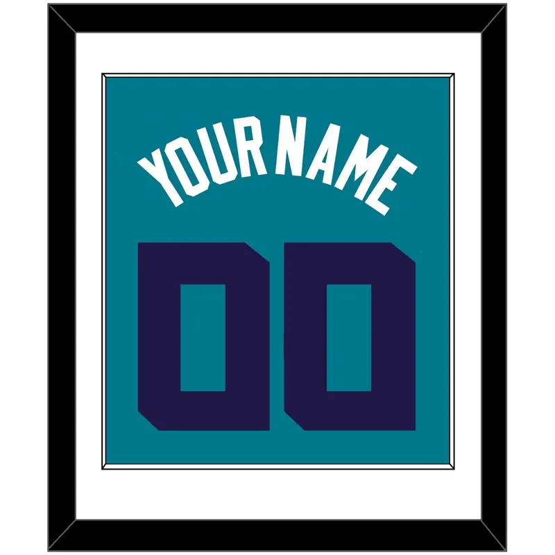 Charlotte Name & Number - Teal Icon (2014-2020) - Single Mat 1