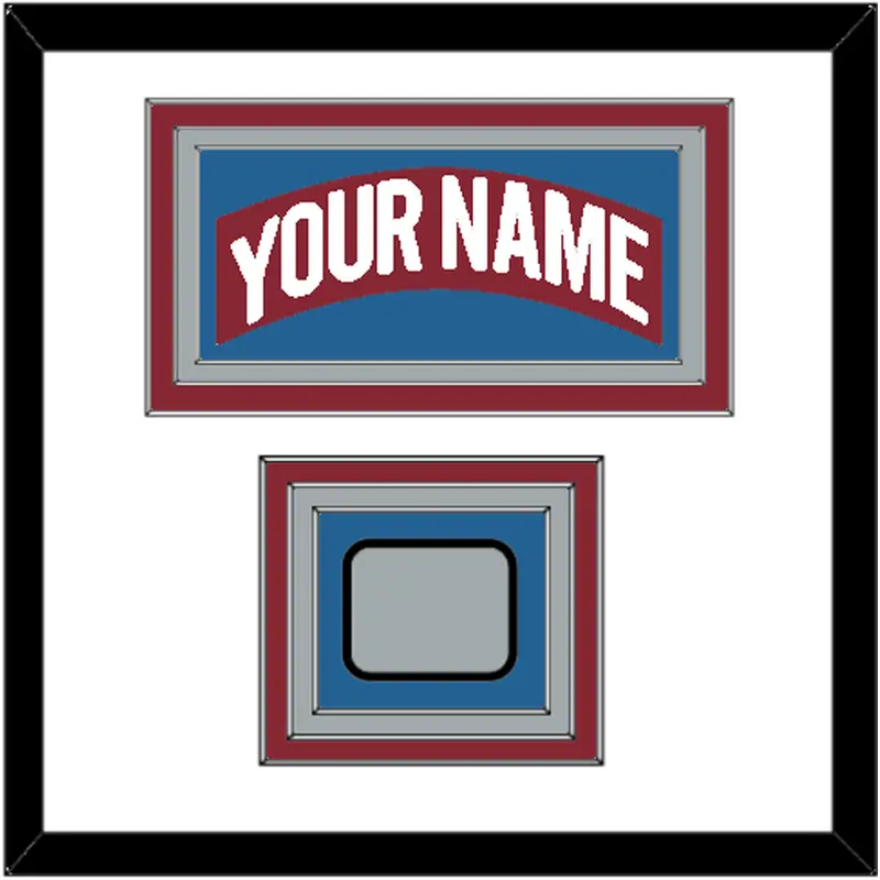 Colorado Nameplate & Stanley Cup Finals Patch - Road Burgundy (1995-1996) - Triple Mat 1