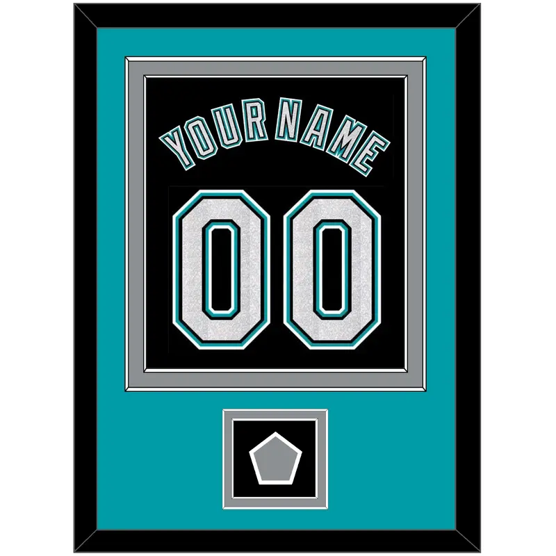 Florida Name & Number With World Series Patch - Alternate Black (2003-2011) - Double Mat 3