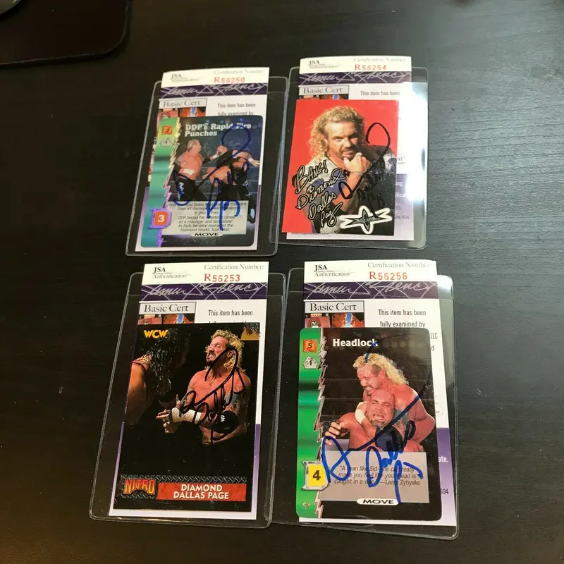 Lot Of (9) Diamond Dallas Page Signed Autographed Wrestling Cards With JSA COA