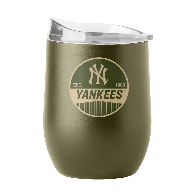 New York Yankees 16oz Badge Powder Coat Curved Beverage