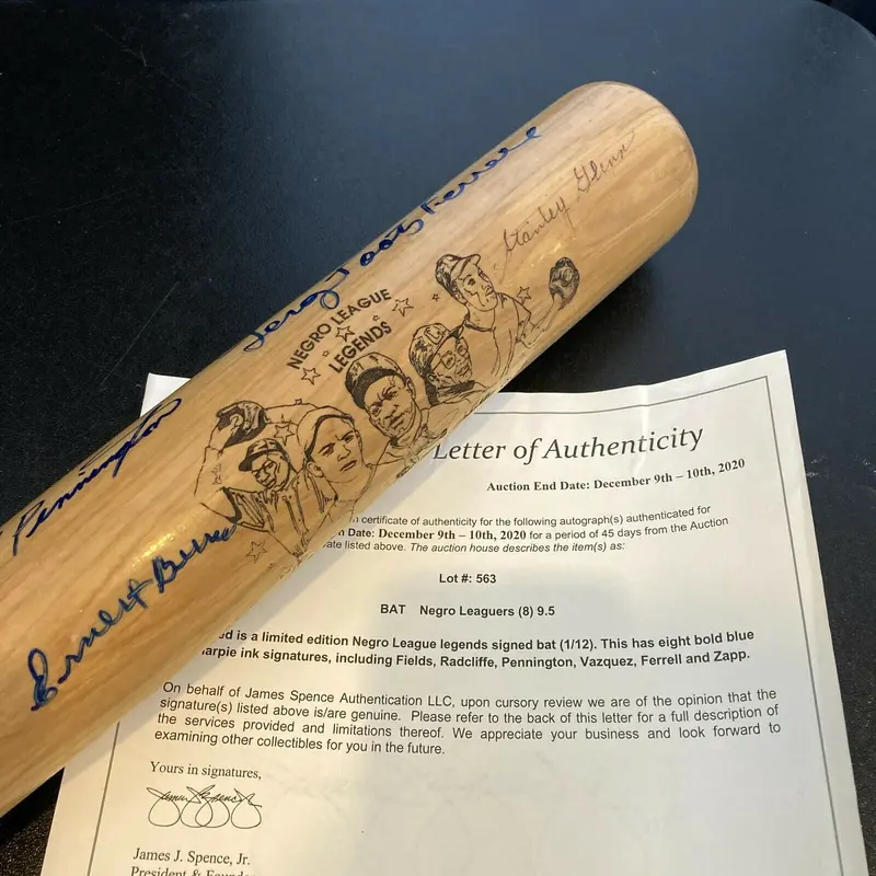 Rare Negro League Legends Multi Signed Baseball Bat With JSA COA