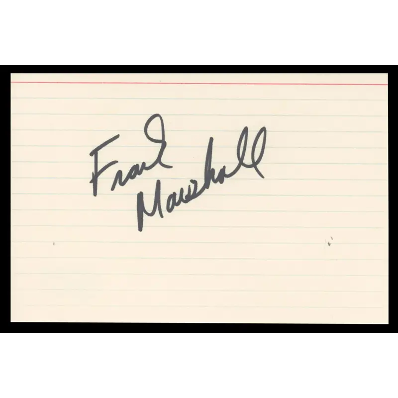 Frank Marshall Eight Below Authentic Signed 4x6 Index Card BAS #BT02450