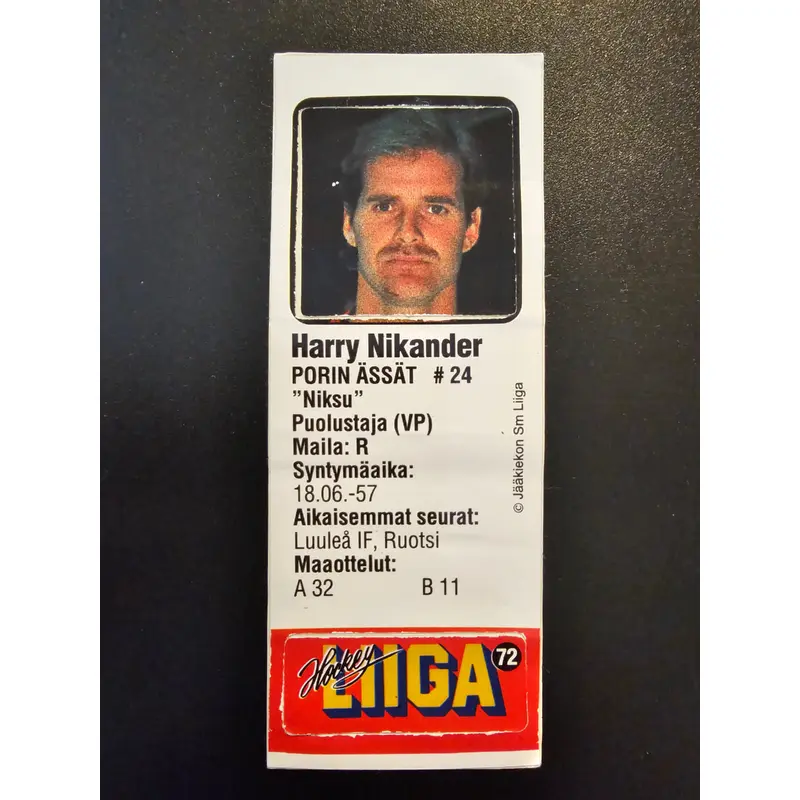 1991-92 JyvsHyv HockeyLiiga - Harry Nikander #72 (Soikio)