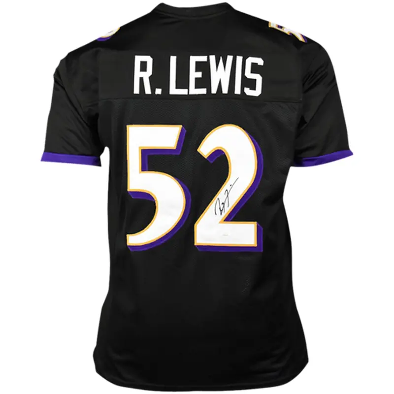 Ray Lewis Autographed Baltimore Ravens (Black #52) Custom Jersey - JSA