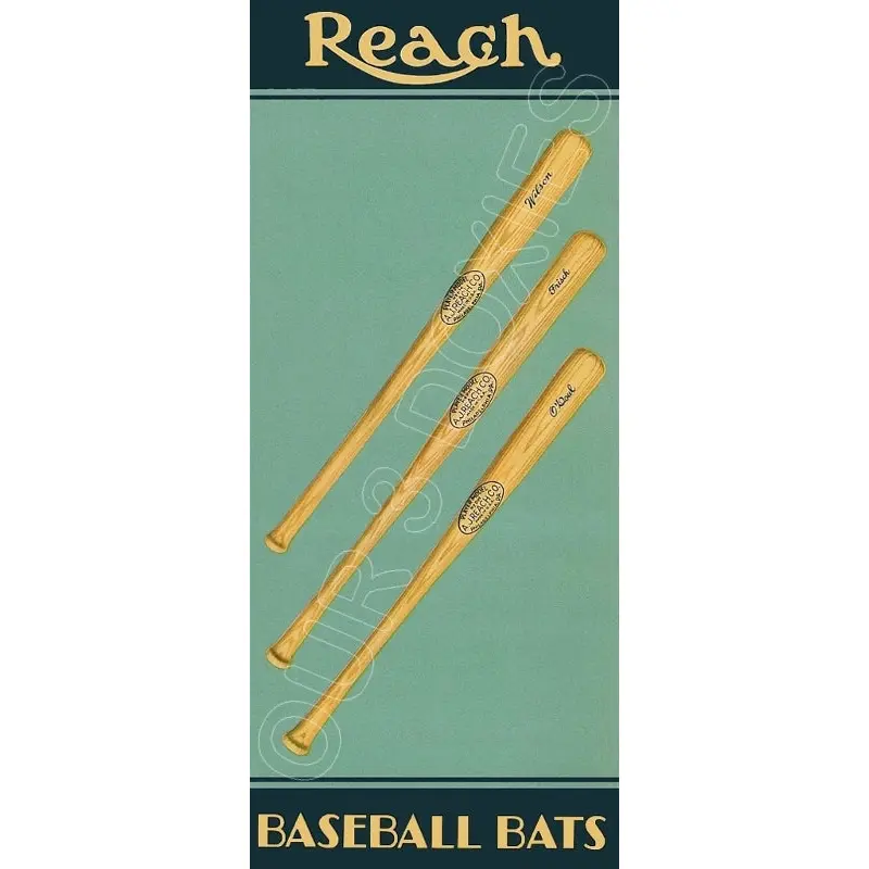 1930's Reach Baseball Bats Store Counter Standup Sign - Wilson Frisch O'Doul - 1006