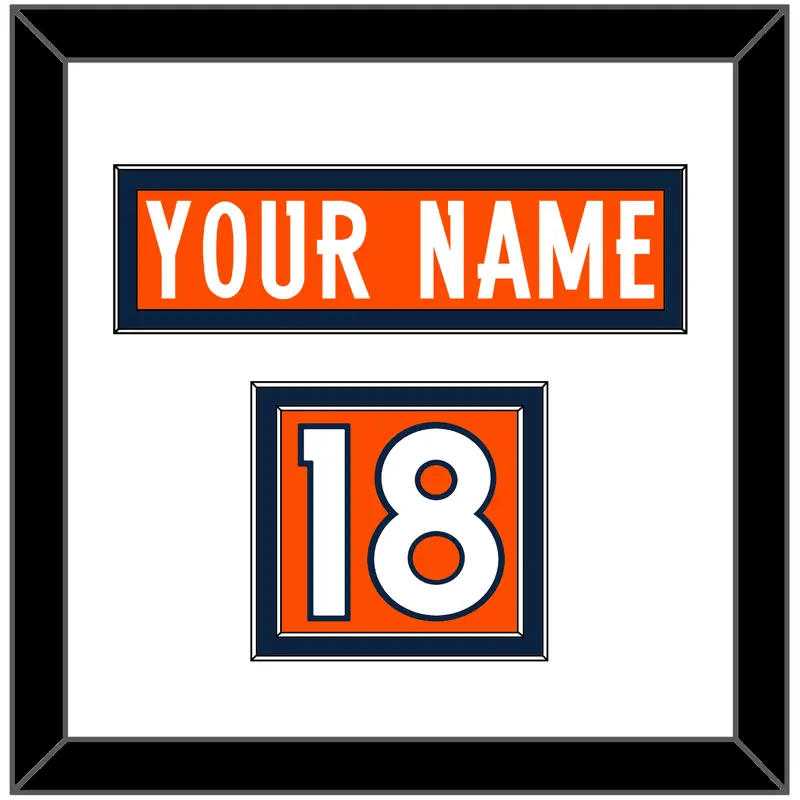 Denver Nameplate & Number (Shoulder) - Home Orange (2012-2023) - Double Mat 1