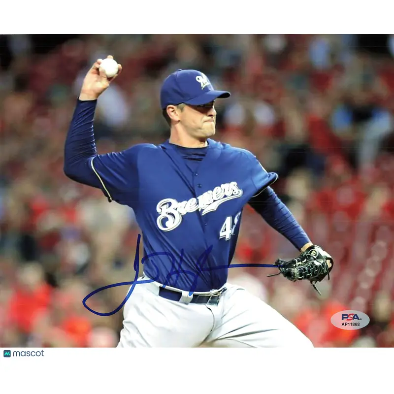 Jared Hughes Signed 8x10 Photo PSA Milwaukee Brewers