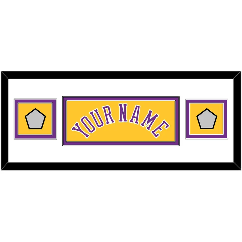 Los Angeles Name & 2 Champions Patches - Home Yellow (1978-1997) - Double Mat 2