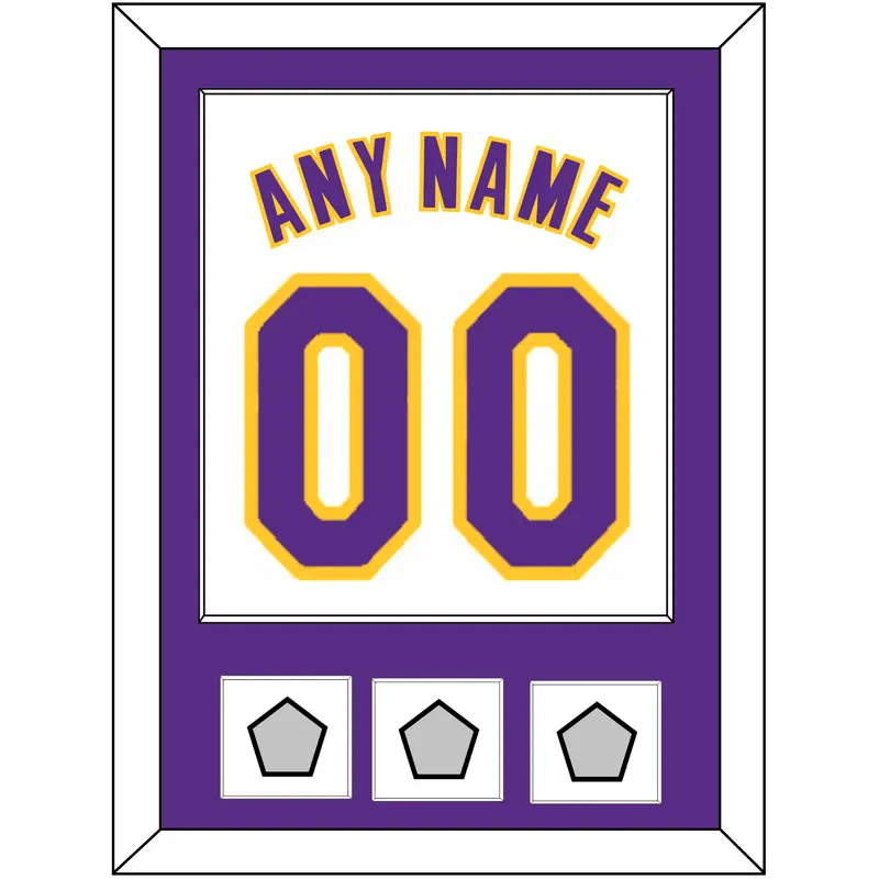 Los Angeles Name & Number With 3 Trophy Patches - Alternate White (2002-2018) - Single Mat 1