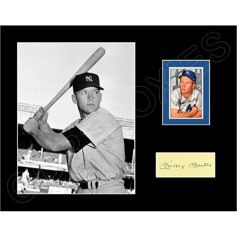 Mickey Mantle 1952 Bowman Card Matted Photo Display 11X14 - Yankees - 1574