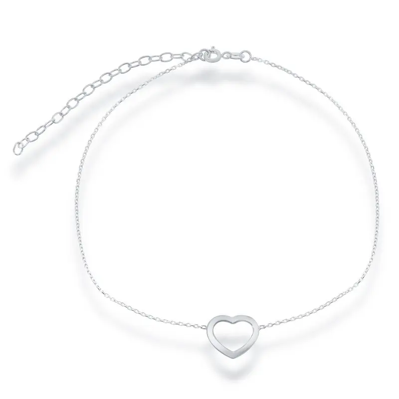 Sterling Silver Center Open Heart Choker