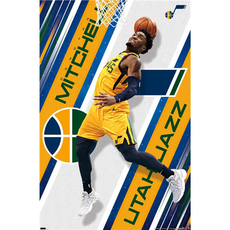 Donovan Mitchell "Super Slam" Utah Jazz NBA Basketball Wall Poster - Costacos 2021