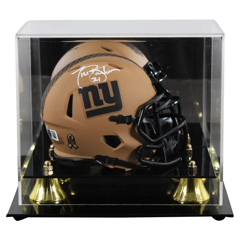 Giants Tiki Barber Signed STS II Speed Mini Helmet W/ Case BAS Witnessed