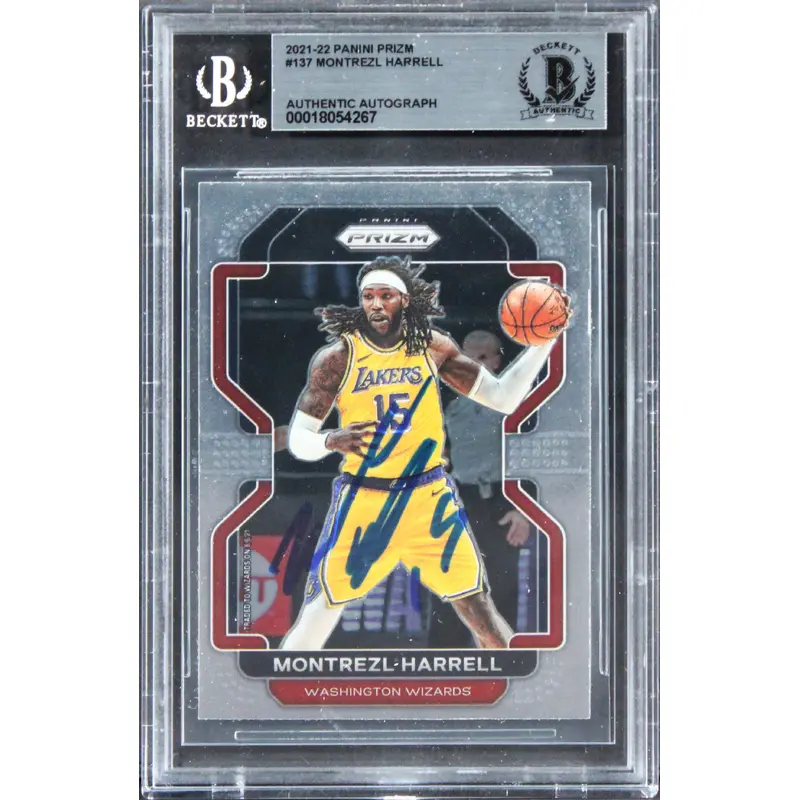 Wizards Montrezl Harrell Signed 2021 Panini Prizm #137 Card BAS Slabbed