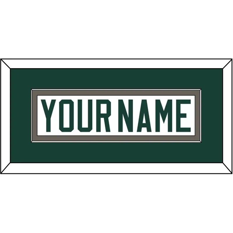 Michigan State Hockey Nameplate - Home White (2006-2007) - Single Mat 2