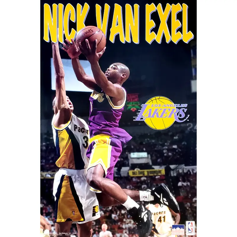 Nick Van Exel "Action" Los Angeles Lakers NBA Action Poster - Starline 1995