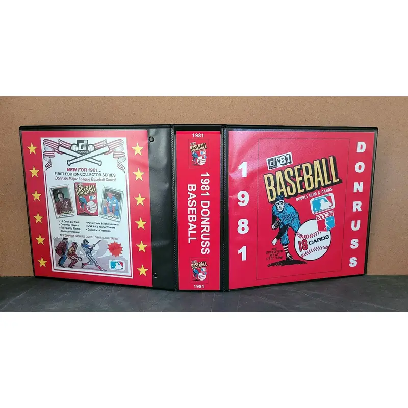 1981 Donruss Baseball Cards Custom Made Album Binder Inserts 3 Sizes - 3591
