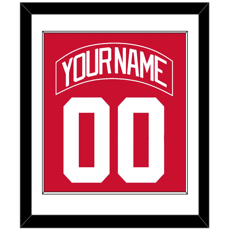 Detroit Nameplate & Number (Back) Combined - Road Red (1997-2007) - Single Mat 1